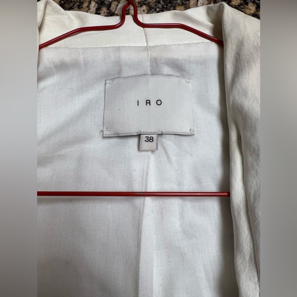 IRO Hadley Silver Sequin & Leather Jacket Blazer - Size 38 / Small - Picture 8 of 8